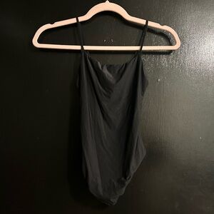 SMOOTHEZ Black Spaghetti Strap Scoop Bodysuit aerie xs